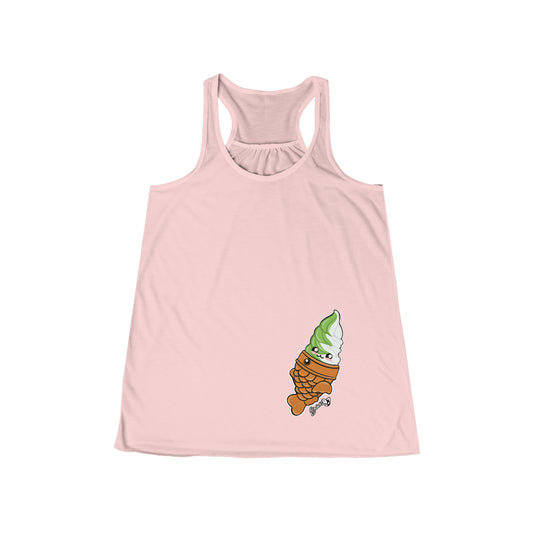 Matcha and vanilla soft serve tayaki Women's Racerback Tank