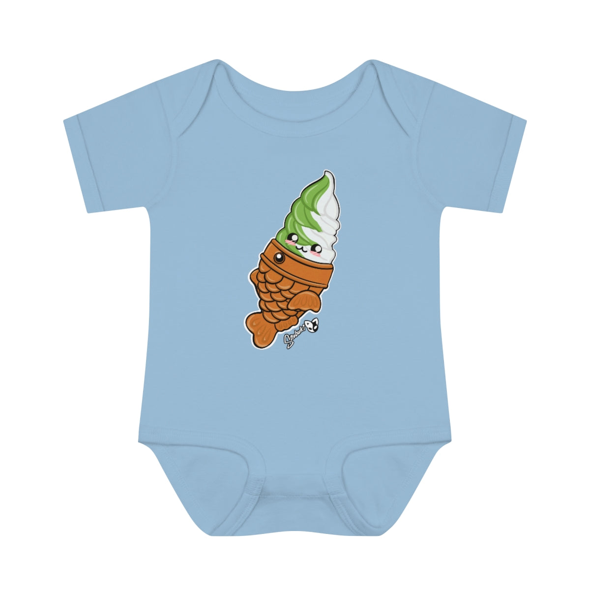 Matcha and Vanilla Soft Serve Tayaki Infant Baby Rib Bodysuit