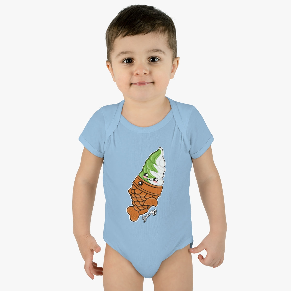 Matcha and Vanilla Soft Serve Tayaki Infant Baby Rib Bodysuit