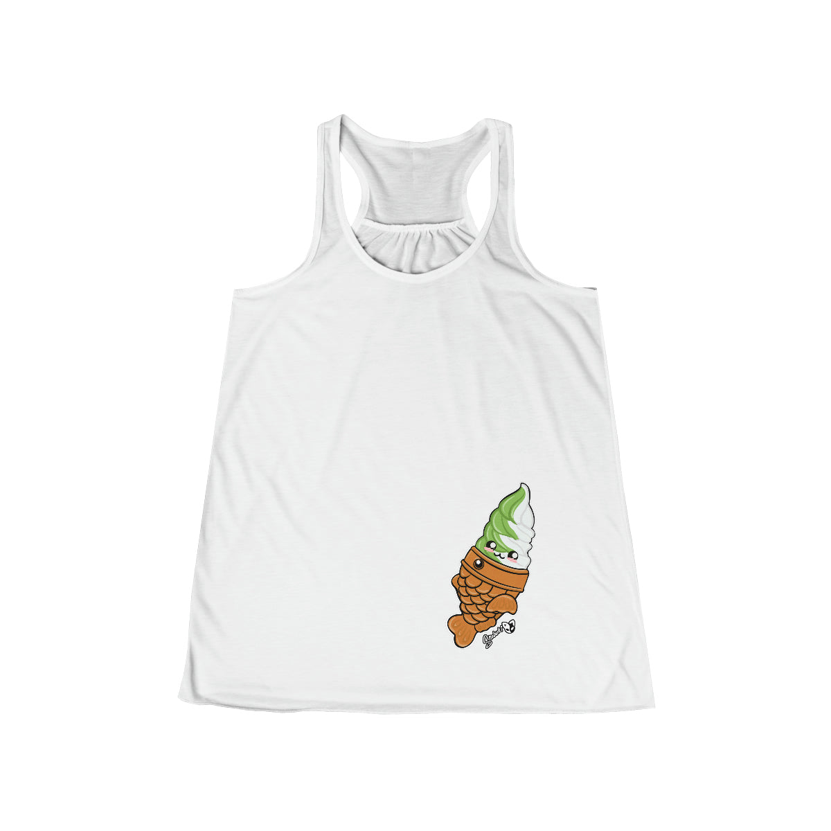 Matcha and vanilla soft serve tayaki Women's Racerback Tank