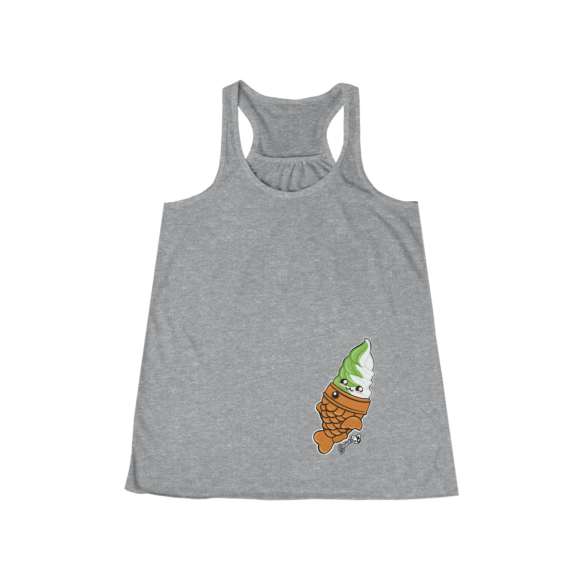 Matcha and vanilla soft serve tayaki Women's Racerback Tank