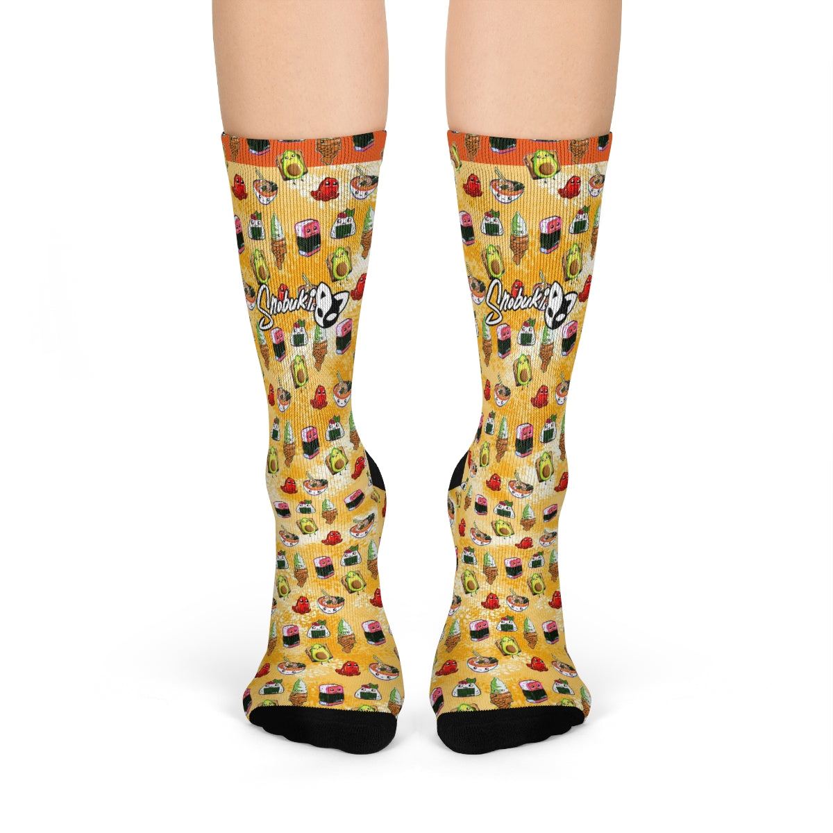 Food Fam Pac Crew Socks - Orange Forest