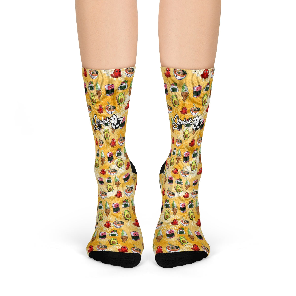 Food Fam Pac Crew Socks - Orange Forest