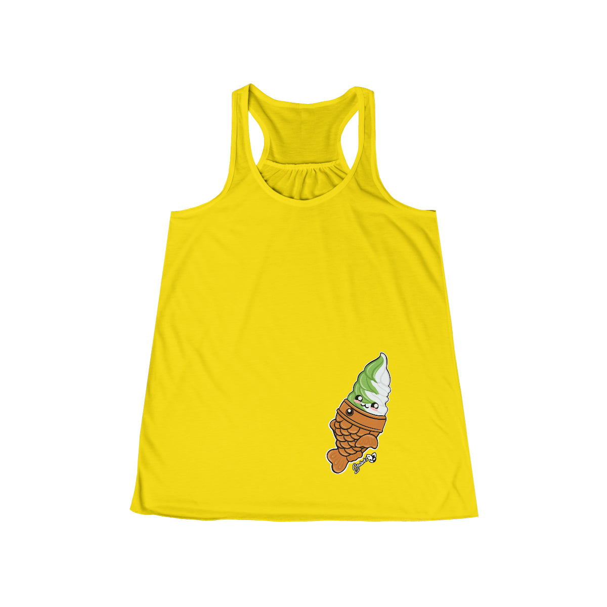 Matcha and vanilla soft serve tayaki Women's Racerback Tank