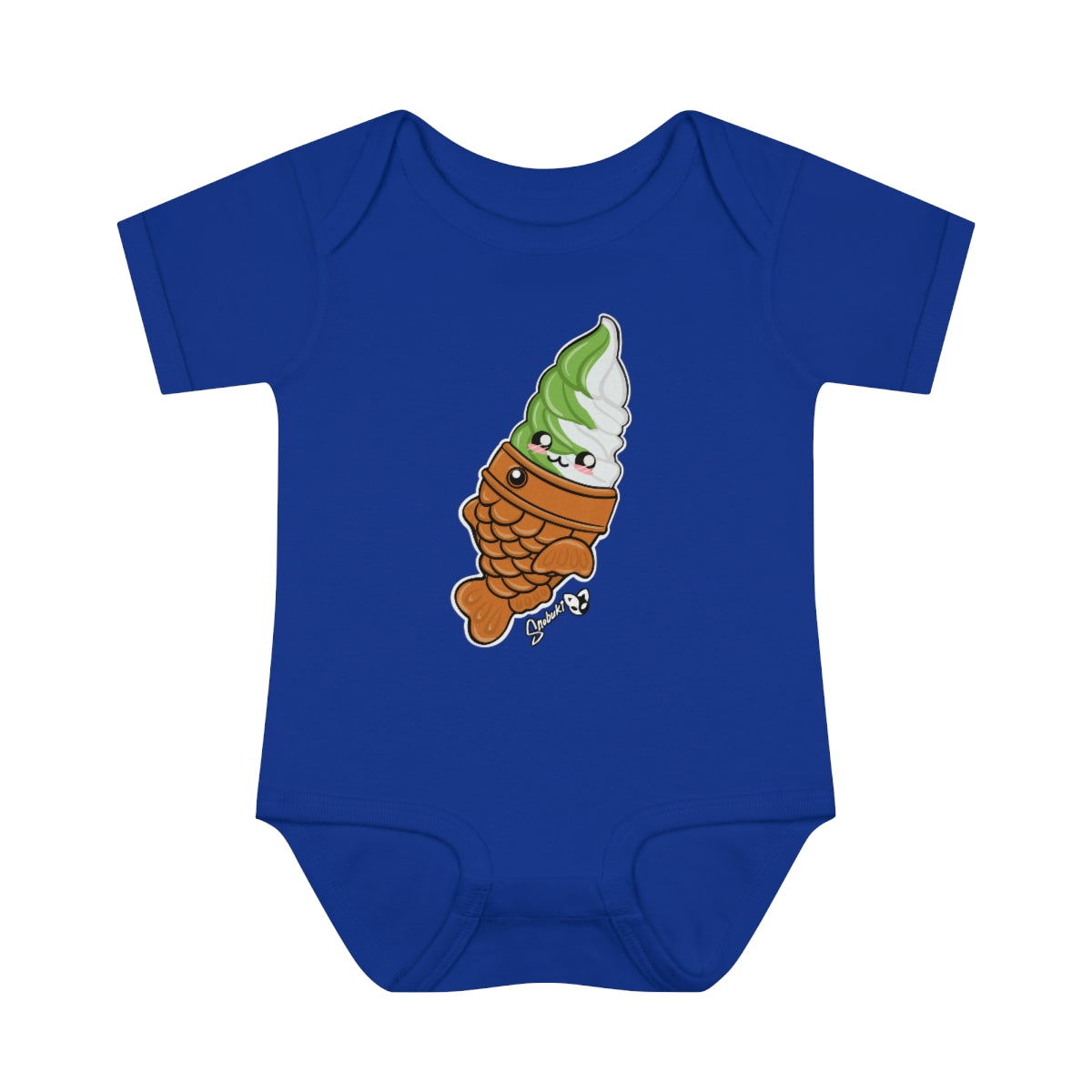 Matcha and Vanilla Soft Serve Tayaki Infant Baby Rib Bodysuit