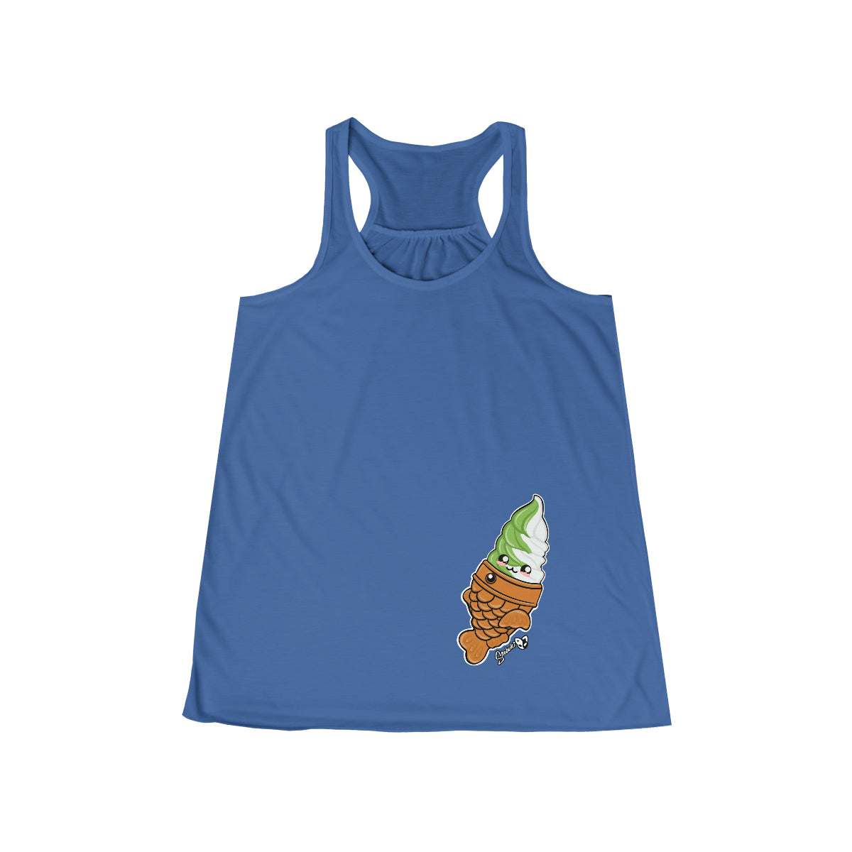 Matcha and vanilla soft serve tayaki Women's Racerback Tank