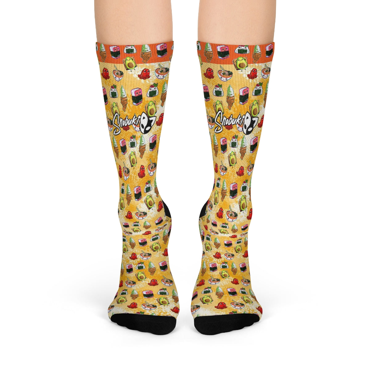 Food Fam Pac Crew Socks - Orange Forest