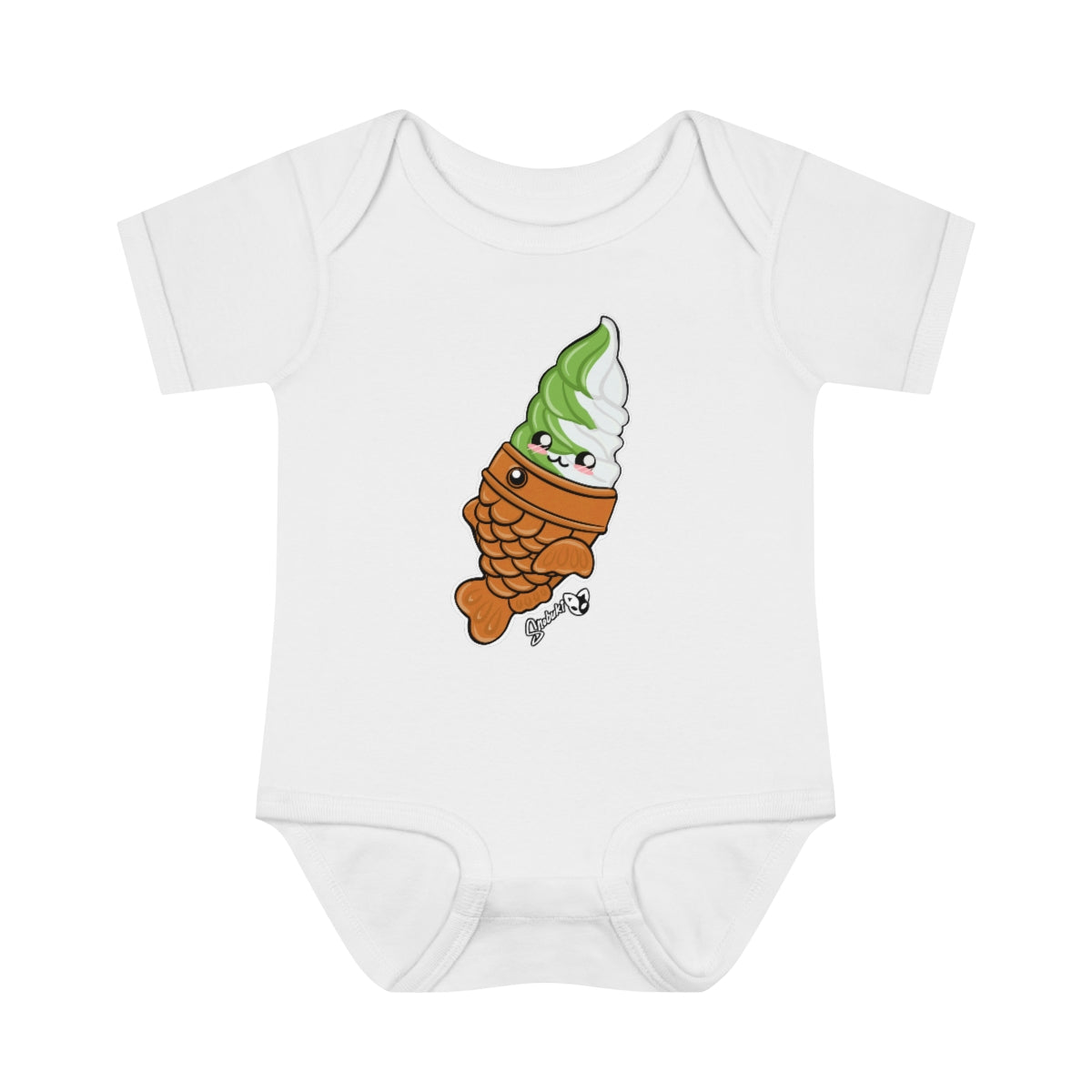 Matcha and Vanilla Soft Serve Tayaki Infant Baby Rib Bodysuit