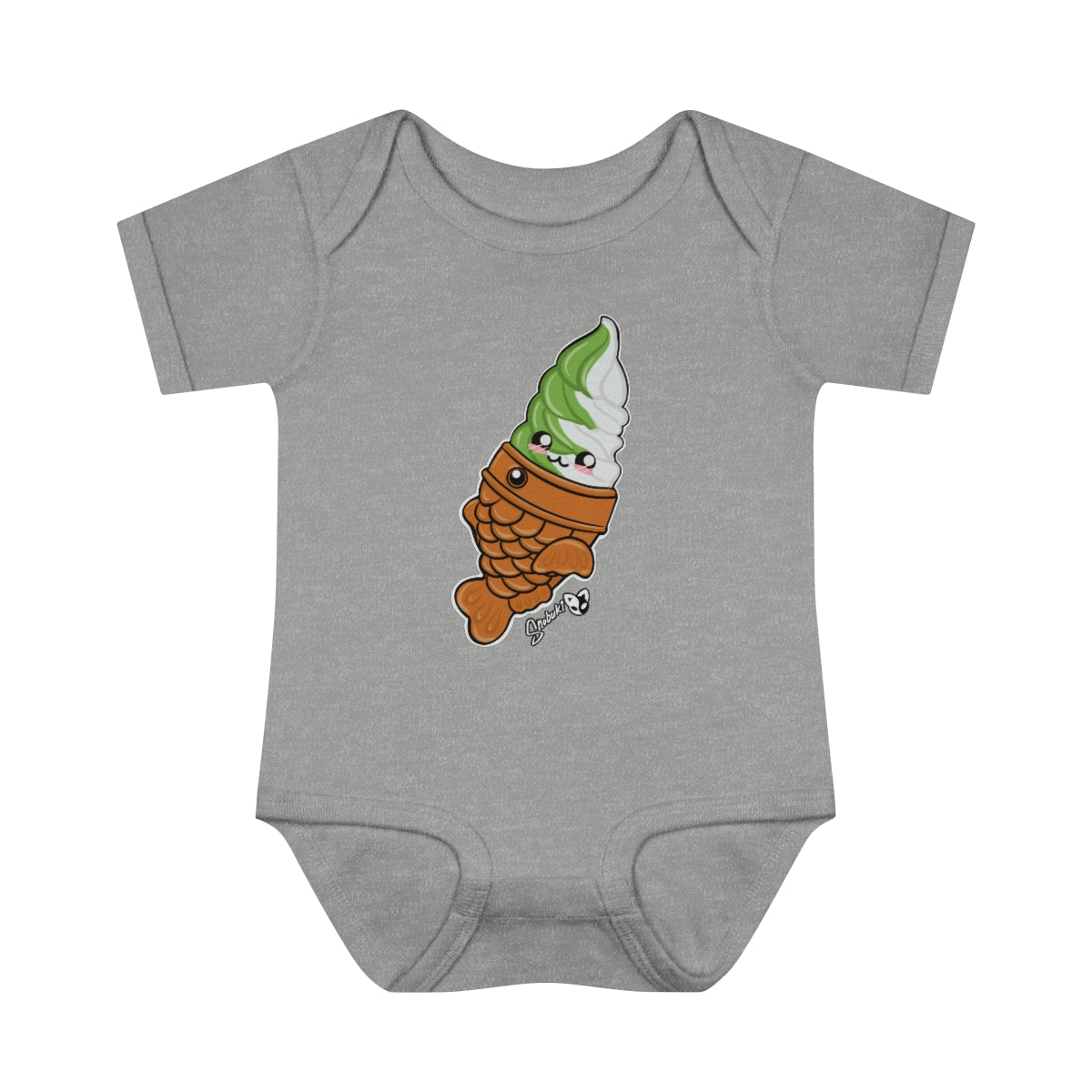 Matcha and Vanilla Soft Serve Tayaki Infant Baby Rib Bodysuit